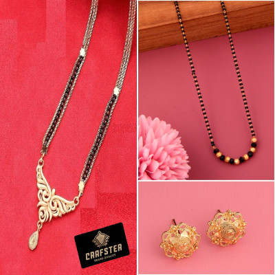 CRAFTSTER Brass, Alloy Gold-plated Multicolor Jewellery Set(Pack of 3)