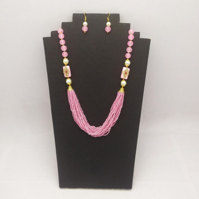 Hi_BAA Alloy Pink Jewellery Set(Pack of 1)