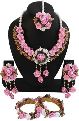 BHAVYUR ART & CRAFT Fabric Pink Jewellery Set(Pack of 1)