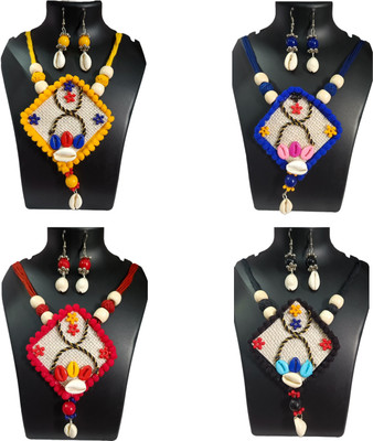 Loknath Handcraft Jute Multicolor Jewellery Set(Pack of 4)
