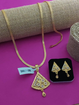 Bhagavati creation Brass Gold-plated Gold Jewellery Set(Pack of 1)