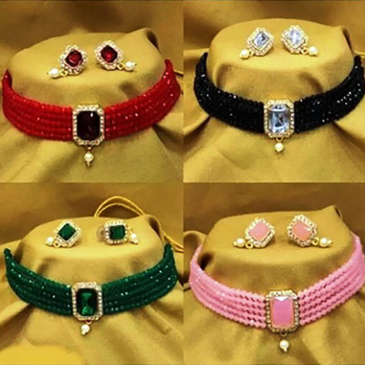 SHRISHTI FASHION Alloy Gold-plated Multicolor Jewellery Set(Pack of 4)