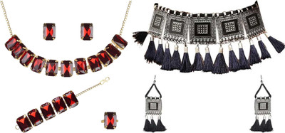JMBW INTERNATIONAL Alloy Red, White, Black Jewellery Set(Pack of 2)