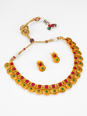 AADITA Alloy Gold-plated Multicolor Jewellery Set(Pack of 1)