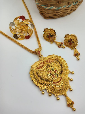 Shree Fashions World Brass Gold-plated Gold Jewellery Set(Pack of 4)