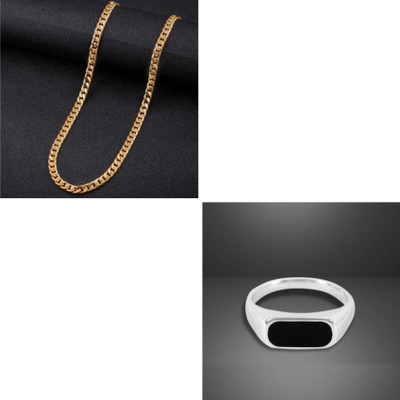 MAATRCHAAYA Stainless Steel Gold-plated, Sterling Silver Gold, Silver Jewellery Set(Pack of 2)