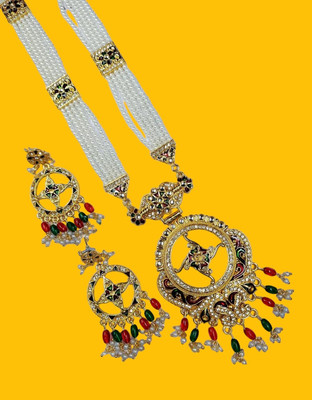 parth fancy artificial Alloy Gold-plated Multicolor Jewellery Set(Pack of 1)
