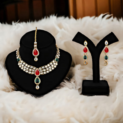 RAUNAK CREATION Alloy Gold-plated Multicolor Jewellery Set(Pack of 3)