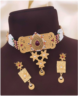 SHIVAY FASHION HUB Alloy Gold-plated Gold Jewellery Set(Pack of 1)
