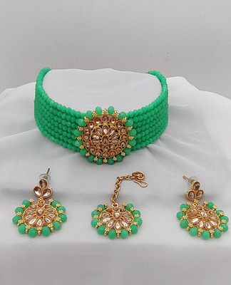 RPJEWEL Alloy Gold-plated Turquoise Jewellery Set(Pack of 1)