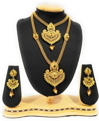 AK JEWEL STORES Alloy Gold-plated Gold Jewellery Set(Pack of 1)