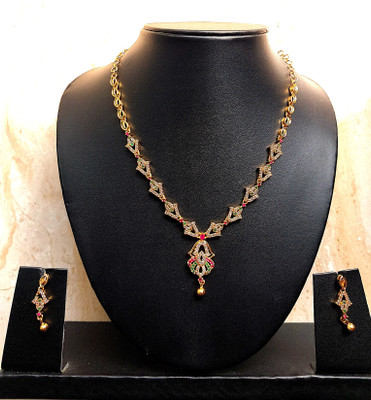 oOUR STORY Copper Gold-plated Multicolor Jewellery Set(Pack of 2)