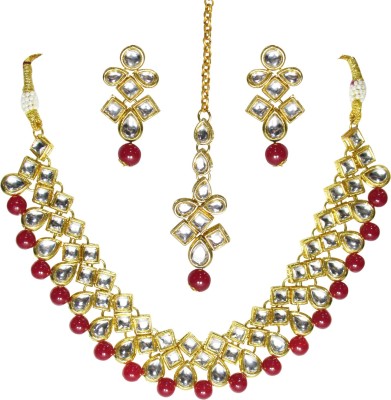 Dolls N Queens Copper Rhodium Red, White Jewellery Set(Pack of 1)