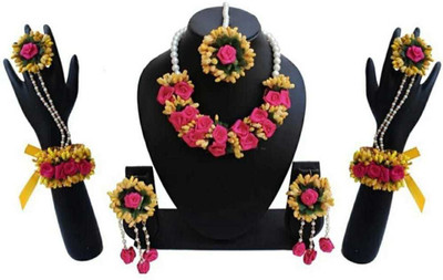 BHAVYUR ART & CRAFT Fabric Green Jewellery Set(Pack of 1)