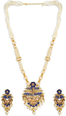 BHANA CREATIONS Alloy Gold-plated Blue Jewellery Set(Pack of 1)