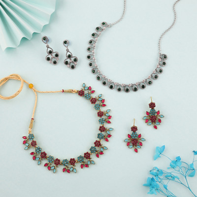 Alasca Brass Gold-plated Multicolor Jewellery Set(Pack of 2)