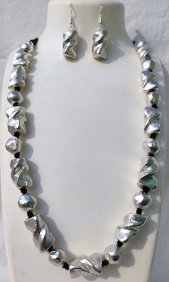 Hearts and Crafts Brass Brass Silver Jewellery Set(Pack of 3)