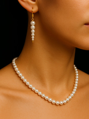 brassjewel Brass White Jewellery Set(Pack of 1)