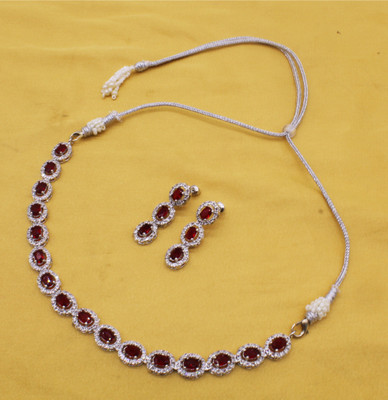 Gleamora Copper Silver Red Jewellery Set(Pack of 3)
