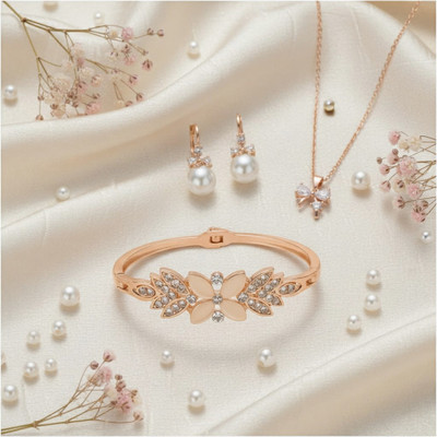 VarnikasSet Copper Gold-plated Rose Gold Jewellery Set(Pack of 1)