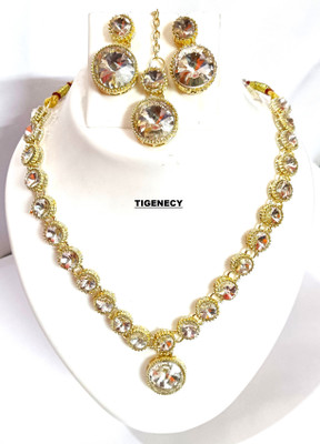 TIGENECY Alloy Rhodium Rose Gold Jewellery Set(Pack of 1)