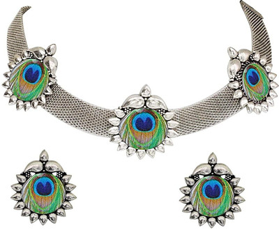 Lathar Oxidised Silver Silver Silver Jewellery Set(Pack of 1)