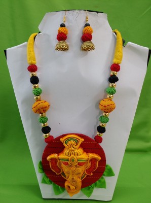 MUKHERJEE HANDICRAFTS: TRANSFORMATION OFLIFE........ Terracotta Multicolor Jewellery Set(Pack of 1)