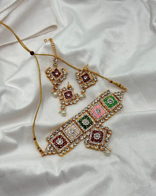 SatnamCreation Alloy Gold-plated Multicolor Jewellery Set(Pack of 1)