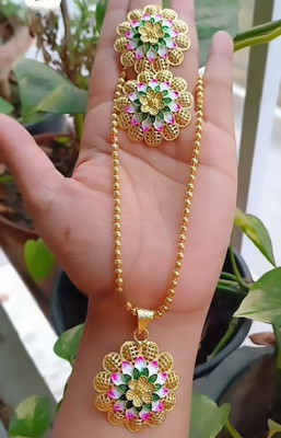 RS Collection Brass, Metal Gold-plated Multicolor Jewellery Set(Pack of 1)