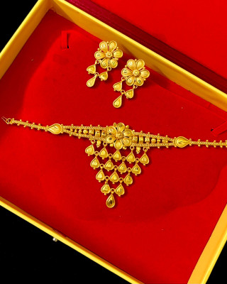 SC Collection Copper Gold-plated Gold Jewellery Set(Pack of 1)
