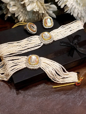 Durgesh Interprises Alloy Rhodium White Jewellery Set(Pack of 1)