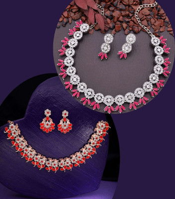 Divastri Brass Gold-plated Multicolor Jewellery Set(Pack of 1)