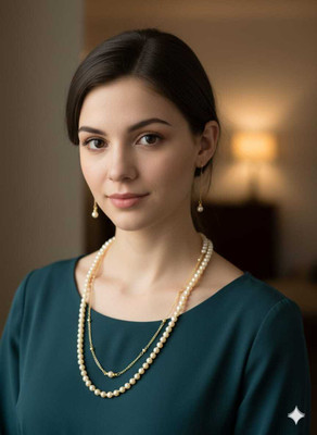 Mohini enterprises Mother of Pearl Gold-plated Beige Jewellery Set(Pack of 1)