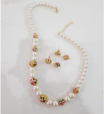 HSNJ Jewels Stone White, Gold Jewellery Set(Pack of 1)