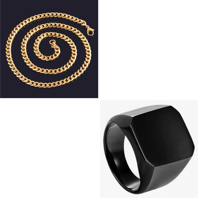 MAATRCHAAYA Stainless Steel Gold-plated, Titanium Gold, Black Jewellery Set(Pack of 2)