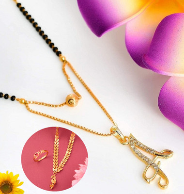 Vraj india Brass, Alloy Gold-plated Gold, Black Jewellery Set(Pack of 1)