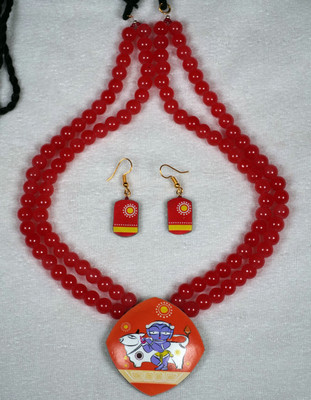 Organic Alankaar Wood Brown Jewellery Set(Pack of 1)