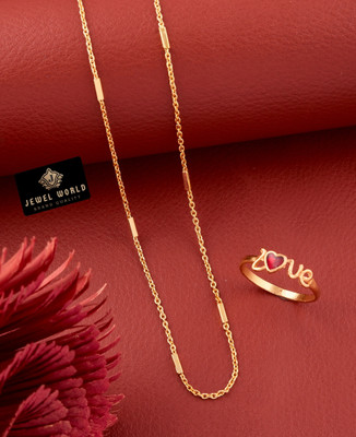 Jewel WORLD Brass, Alloy Gold-plated Gold Jewellery Set(Pack of 1)