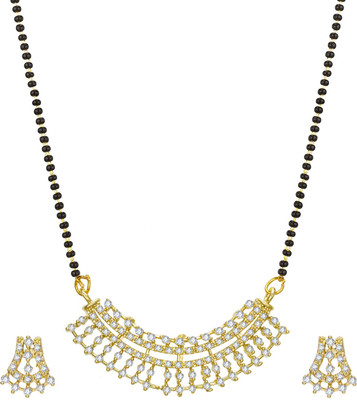 AADITA Brass Gold-plated Black, Gold Jewellery Set(Pack of 1)