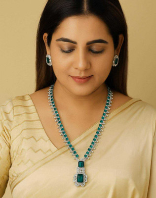 AKARISHIT Stainless Steel Gold-plated Green Jewellery Set(Pack of 1)