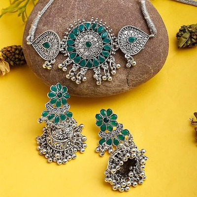 Gauri Fashions Alloy Green Jewellery Set(Pack of 1)