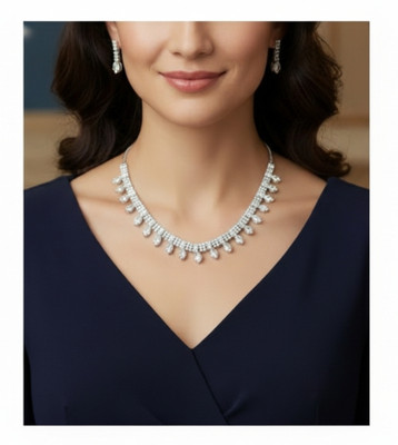 Fashionwithaaru Alloy Silver Rose Gold Jewellery Set(Pack of 1)