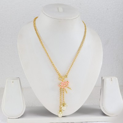 Golden Grace Alloy Gold-plated Pink, White Jewellery Set(Pack of 1)