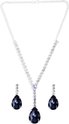 SRK Fashions Alloy Silver, Blue Jewellery Set(Pack of 1)