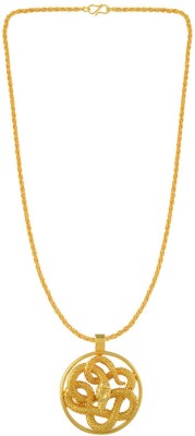 Dzinetrendz Brass Micron Goldplated Nagdev Snake Fashion Pendant Gold-plated Brass Pendant