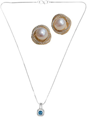 SKG Fashions Stone Blue, White Jewellery Set(Pack of 1)