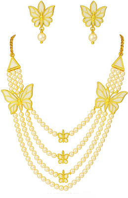Noya Alloy Gold-plated Gold Jewellery Set(Pack of 1)