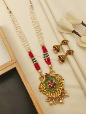 SPARSH JEWELRY Brass, Copper, Alloy Gold-plated, Brass, Copper Gold, Multicolor Jewellery Set(Pack of 1)