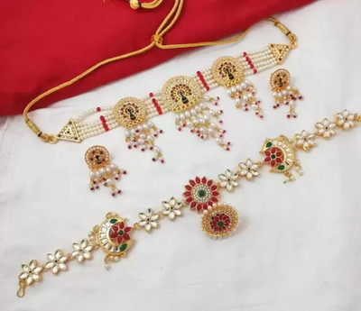 parth fancy artificial Brass, Alloy Multicolor Jewellery Set(Pack of 1)