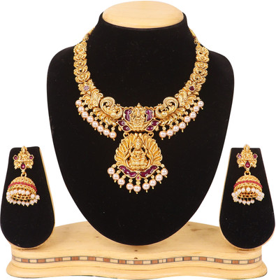 Swarajshop Alloy Gold-plated Purple Jewellery Set(Pack of 3)